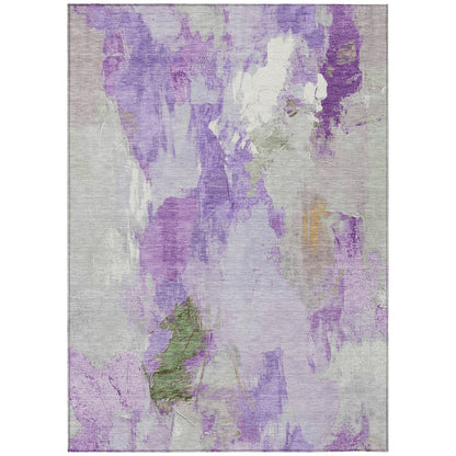 Machine Washable Indoor/Outdoor Chantille Purple 10' x 14' Rug