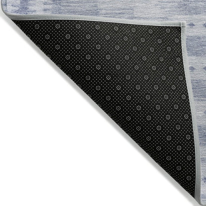 Machine Washable Indoor/Outdoor Chantille Blue 8' x 8' Round Rug