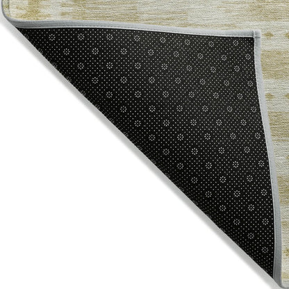 Machine Washable Indoor/Outdoor Chantille Gold 8' x 8' Round Rug