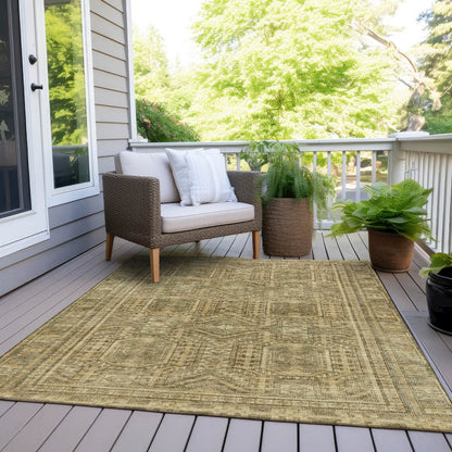 Machine Washable Indoor/Outdoor Chantille Khaki 10' x 14' Rug
