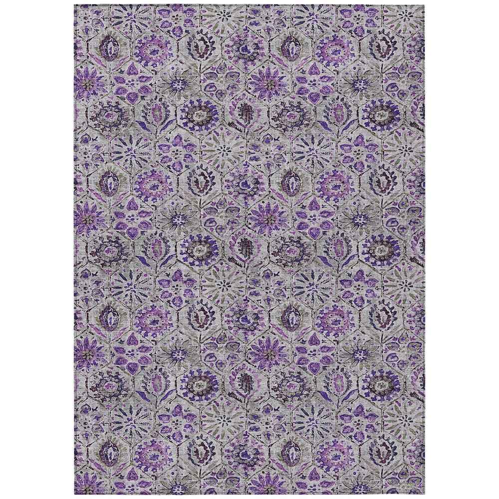 Machine Washable Indoor/Outdoor Chantille Purple 10' x 14' Rug