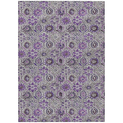 Machine Washable Indoor/Outdoor Chantille Purple 10' x 14' Rug
