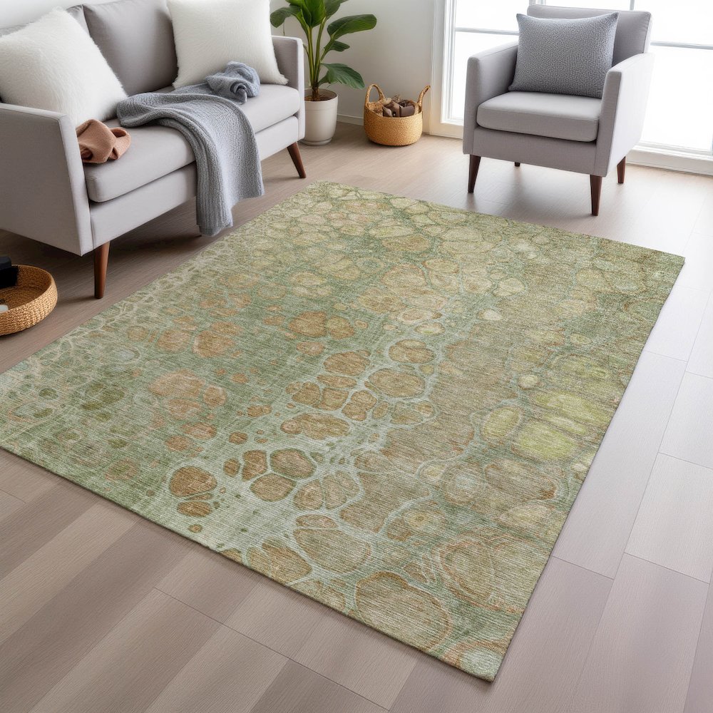 Machine Washable Indoor/Outdoor Chantille Aloe 10' x 14' Rug