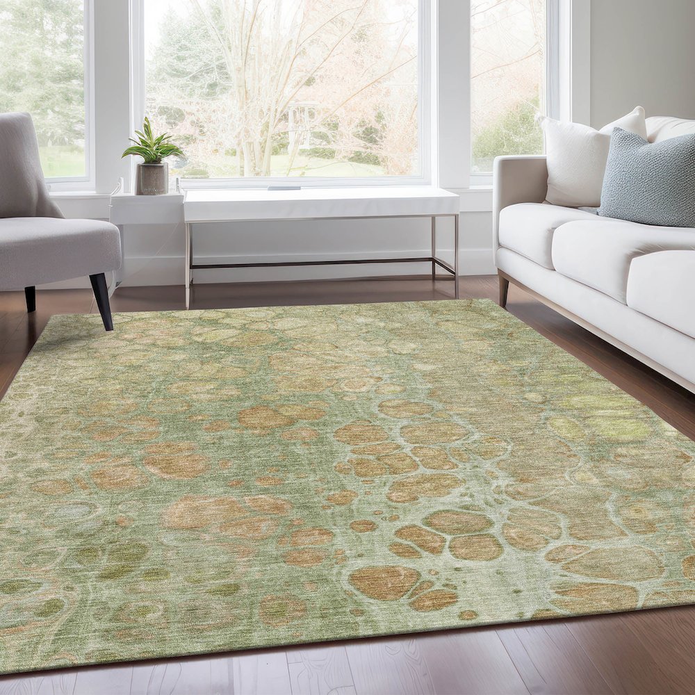 Machine Washable Indoor/Outdoor Chantille Aloe 10' x 14' Rug