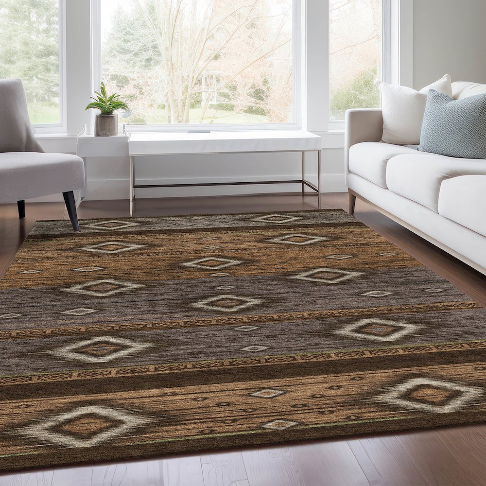 Machine Washable Indoor/Outdoor Chantille Chocolate 10' x 14' Rug