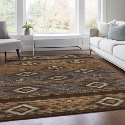Machine Washable Indoor/Outdoor Chantille Chocolate 10' x 14' Rug