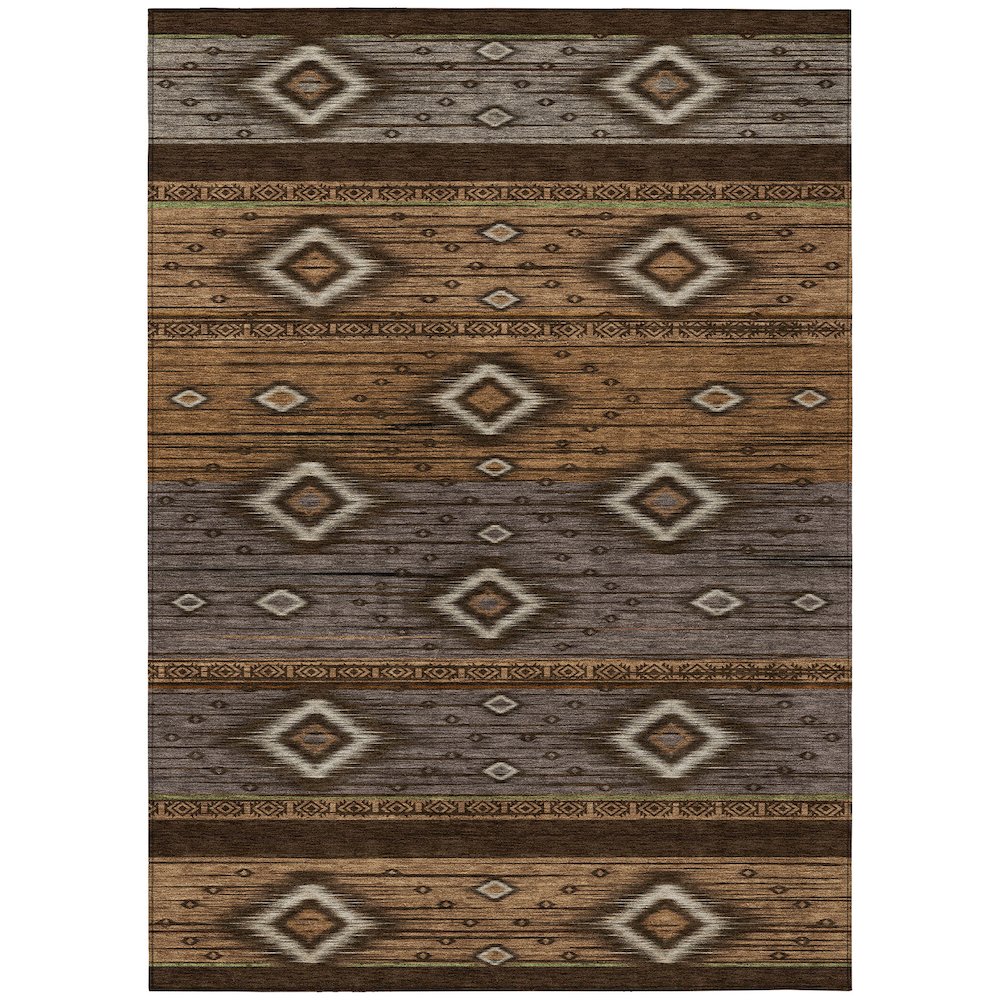 Machine Washable Indoor/Outdoor Chantille Chocolate 10' x 14' Rug