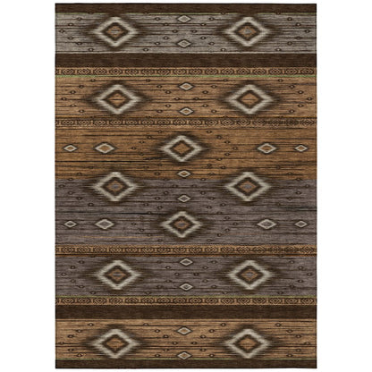 Machine Washable Indoor/Outdoor Chantille Chocolate 10' x 14' Rug