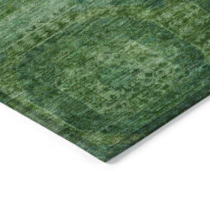 Machine Washable Indoor/Outdoor Chantille Emerald 8' x 8' Round Rug