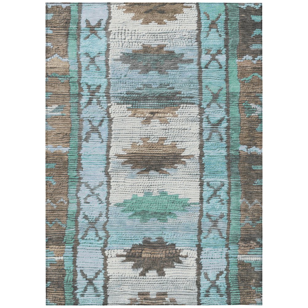 Machine Washable Indoor/Outdoor Chantille Brown 10' x 14' Rug