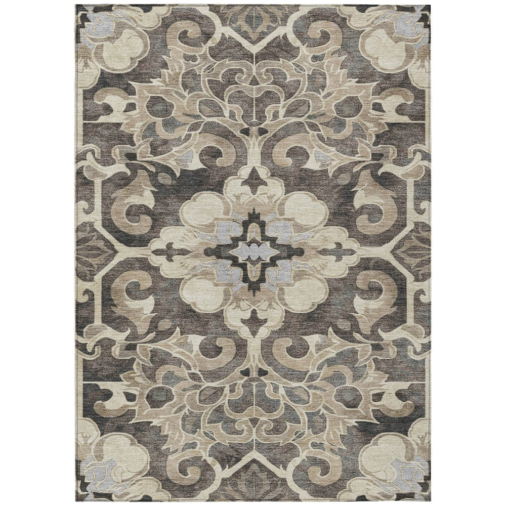 Machine Washable Indoor/Outdoor Chantille Chocolate 10' x 14' Rug