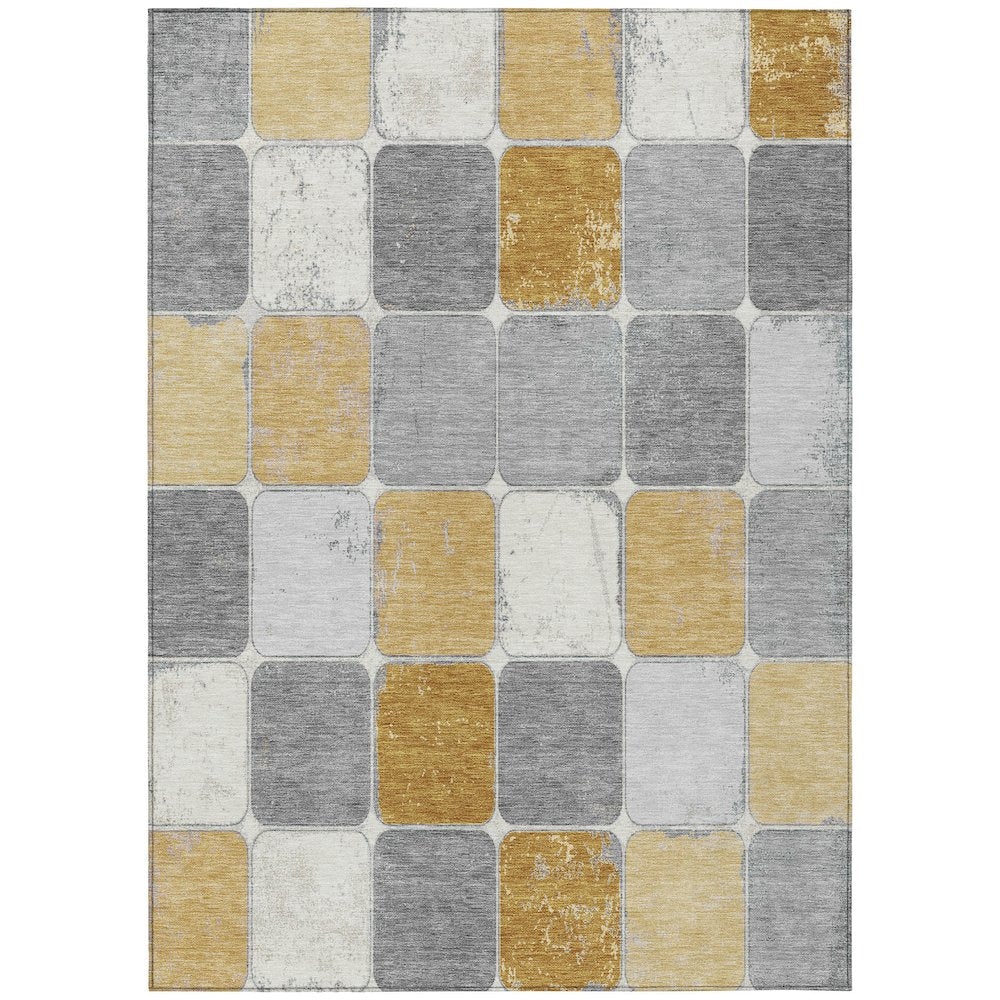 Machine Washable Indoor/Outdoor Chantille Gold 10' x 14' Rug
