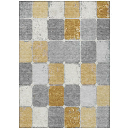 Machine Washable Indoor/Outdoor Chantille Gold 10' x 14' Rug