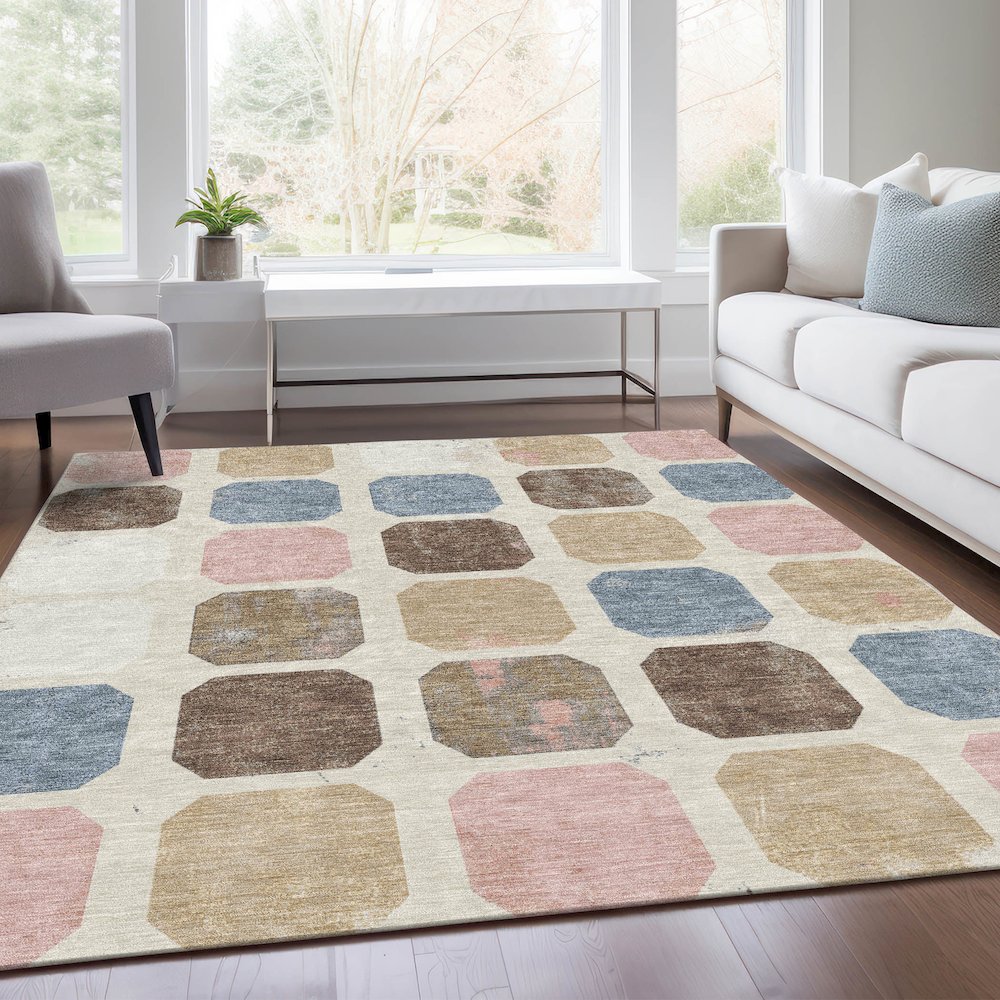 Machine Washable Indoor/Outdoor Chantille Linen 10' x 14' Rug