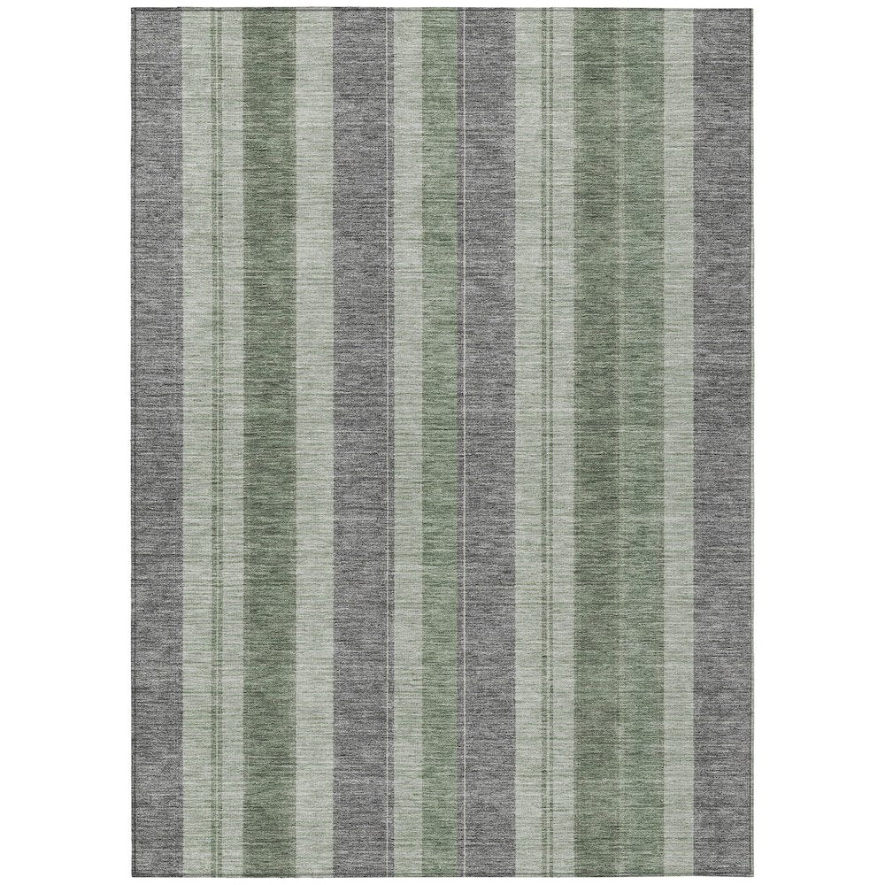 Machine Washable Indoor/Outdoor Chantille Green 10' x 14' Rug