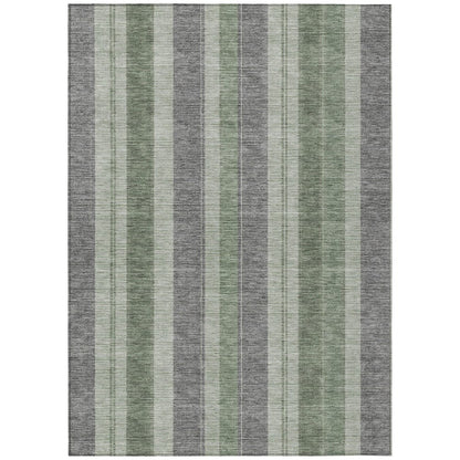 Machine Washable Indoor/Outdoor Chantille Green 10' x 14' Rug
