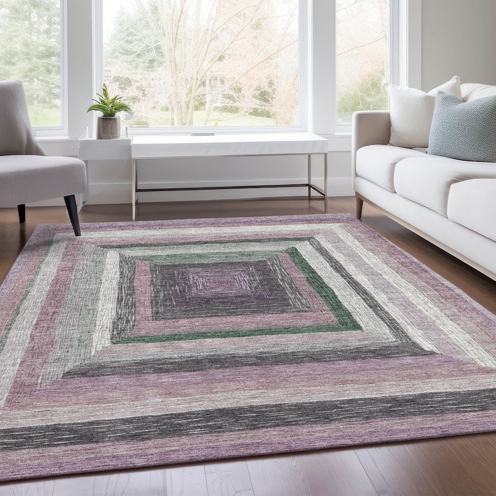 Machine Washable Indoor/Outdoor Chantille Blush 10' x 14' Rug