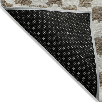 Machine Washable Indoor/Outdoor Chantille Brown 8' x 8' Round Rug