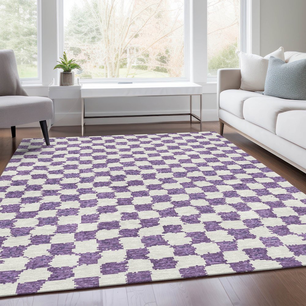Machine Washable Indoor/Outdoor Chantille Purple 10' x 14' Rug