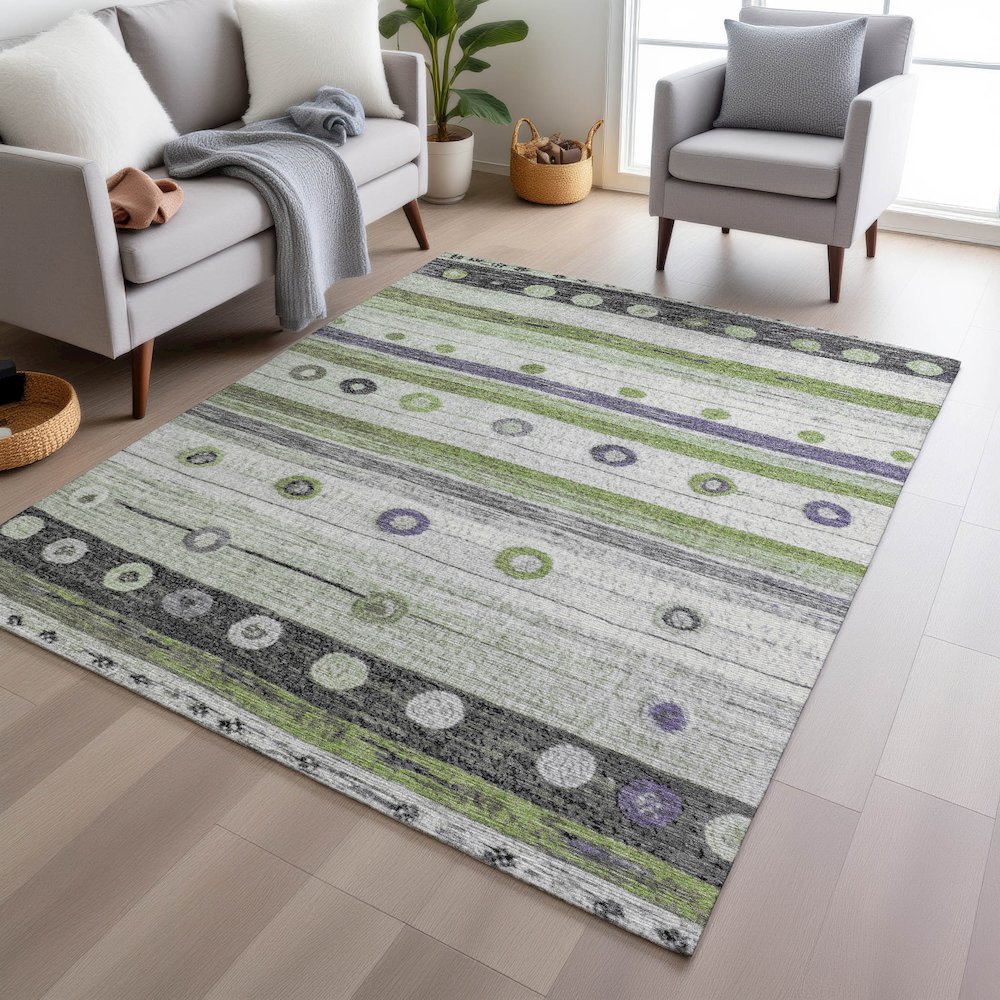 Machine Washable Indoor/Outdoor Chantille Aloe 10' x 14' Rug