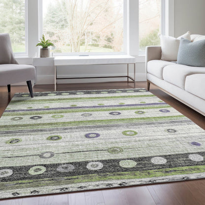 Machine Washable Indoor/Outdoor Chantille Aloe 10' x 14' Rug