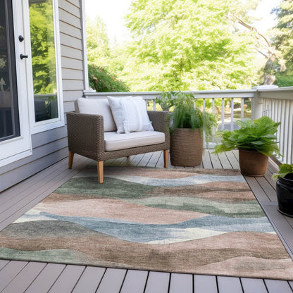 Machine Washable Indoor/Outdoor Chantille Salmon 10' x 14' Rug