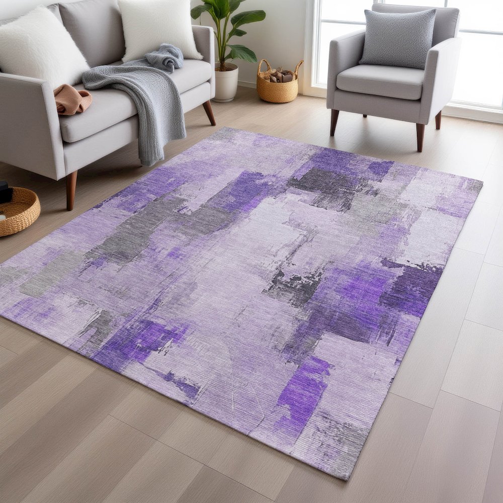Machine Washable Indoor/Outdoor Chantille Lavender 10' x 14' Rug
