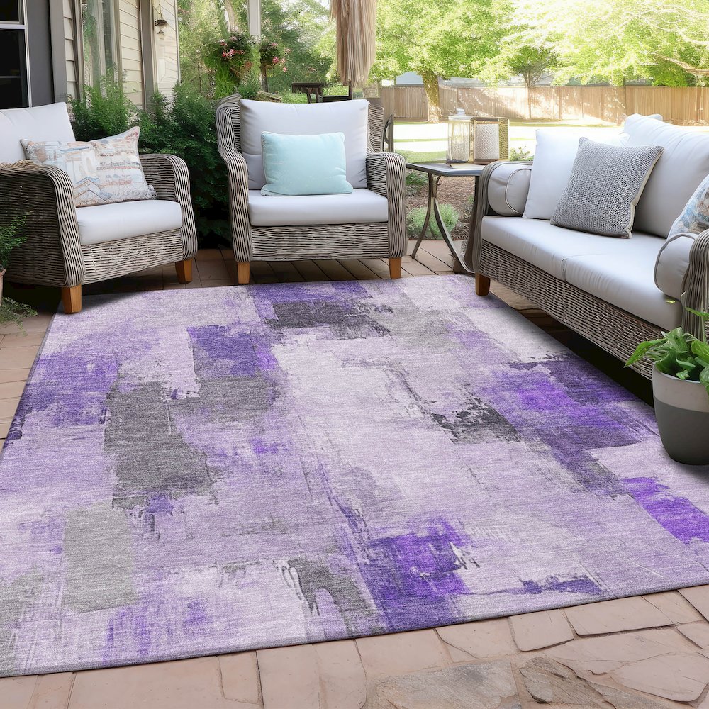 Machine Washable Indoor/Outdoor Chantille Lavender 10' x 14' Rug