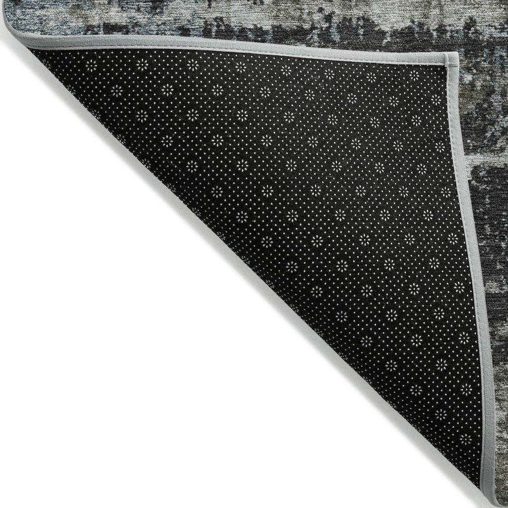 Machine Washable Indoor/Outdoor Chantille Charcoal 8' x 8' Round Rug