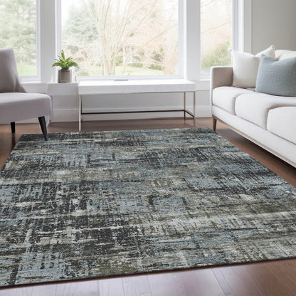 Machine Washable Indoor/Outdoor Chantille Charcoal 10' x 14' Rug