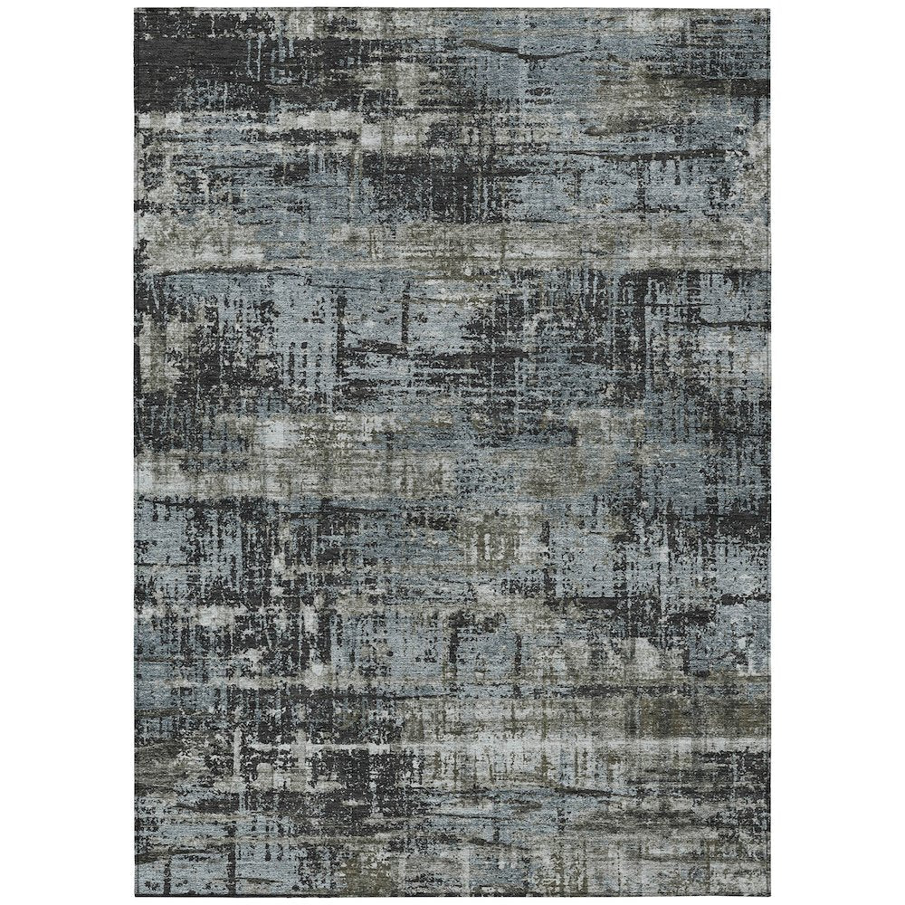 Machine Washable Indoor/Outdoor Chantille Charcoal 10' x 14' Rug