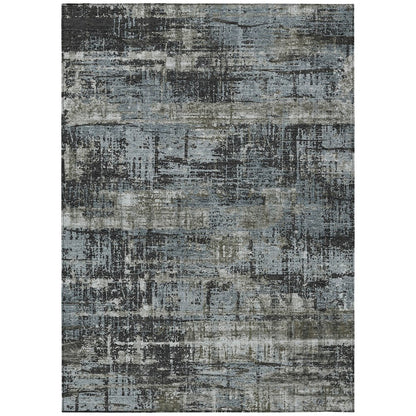 Machine Washable Indoor/Outdoor Chantille Charcoal 10' x 14' Rug