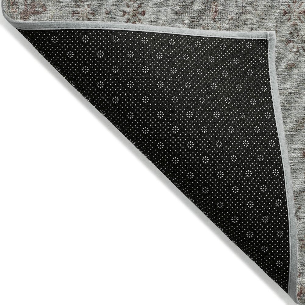 Machine Washable Indoor/Outdoor Chantille Gray 8' x 8' Round Rug