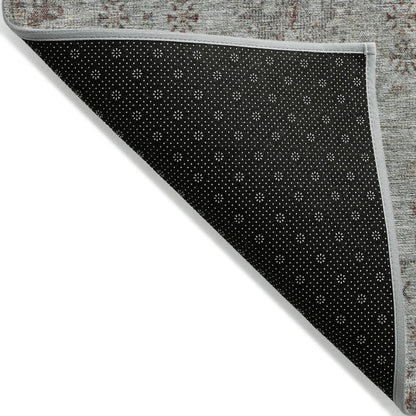 Machine Washable Indoor/Outdoor Chantille Gray 8' x 8' Round Rug