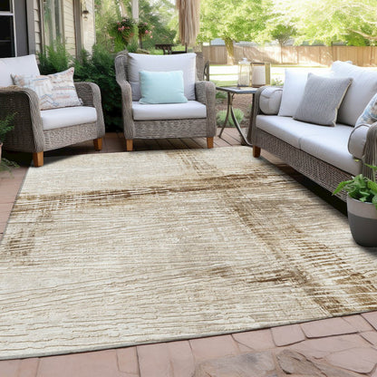 Machine Washable Indoor/Outdoor Chantille Ivory 10' x 14' Rug