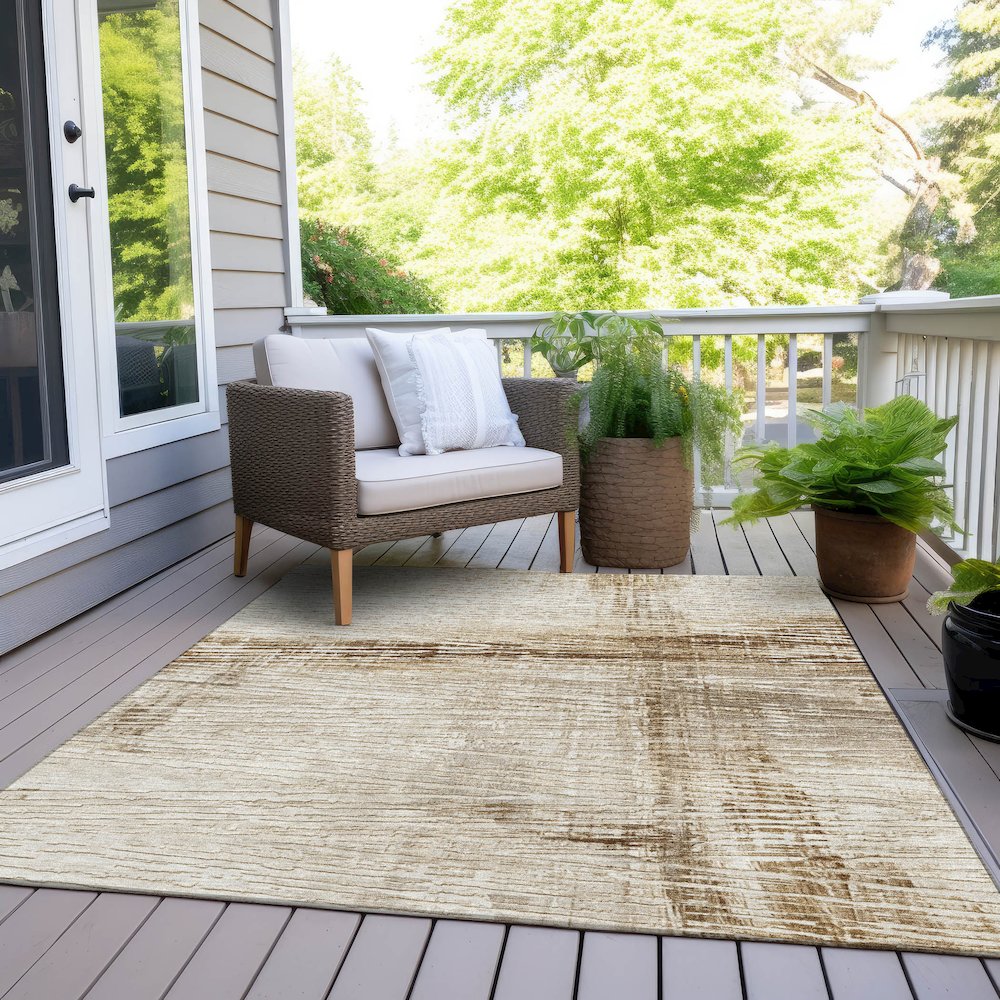 Machine Washable Indoor/Outdoor Chantille Ivory 10' x 14' Rug