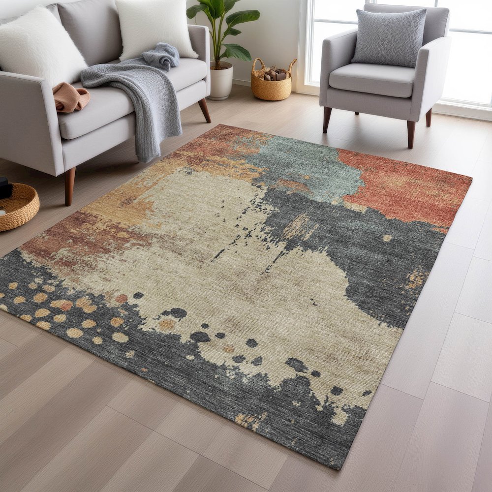 Machine Washable Indoor/Outdoor Chantille Paprika 10' x 14' Rug