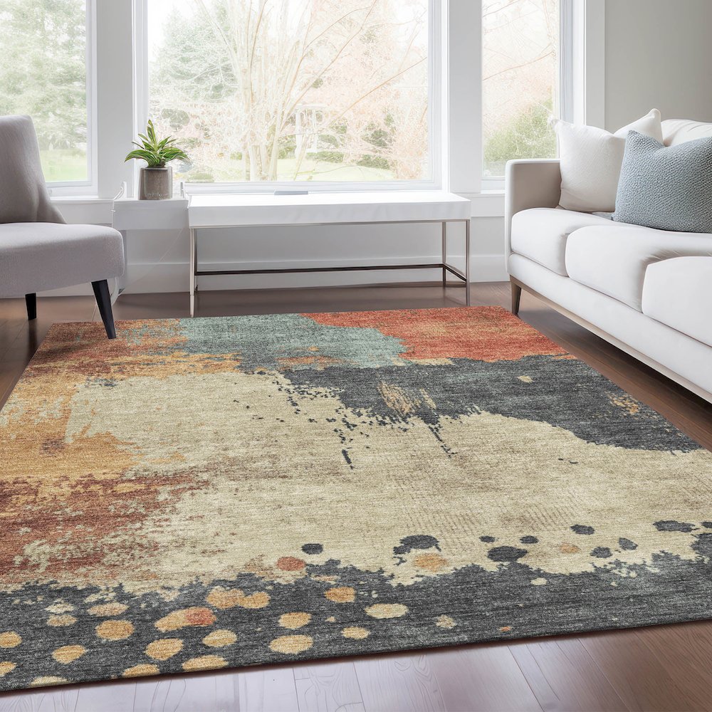 Machine Washable Indoor/Outdoor Chantille Paprika 10' x 14' Rug