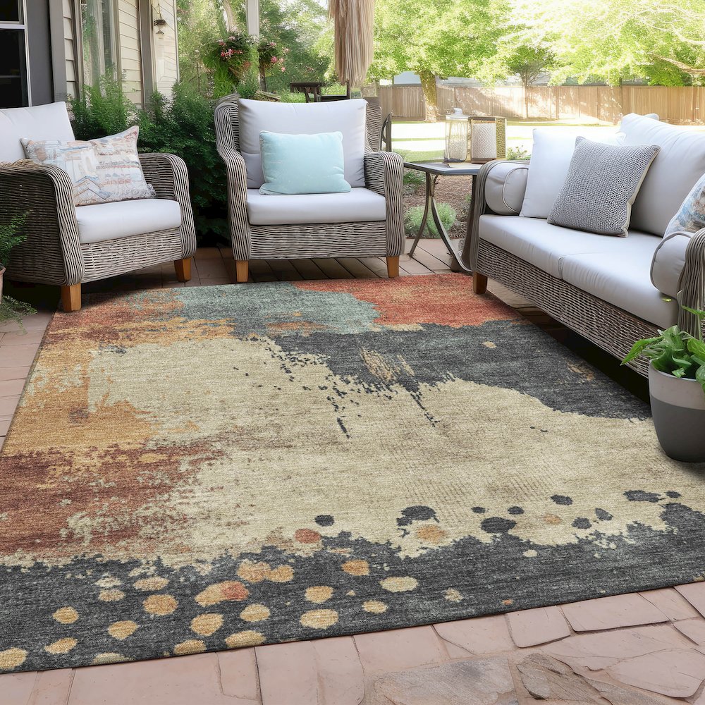 Machine Washable Indoor/Outdoor Chantille Paprika 10' x 14' Rug