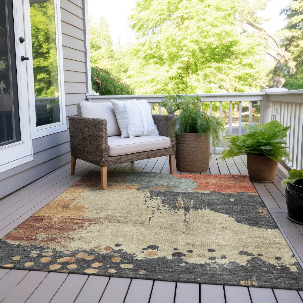 Machine Washable Indoor/Outdoor Chantille Paprika 10' x 14' Rug