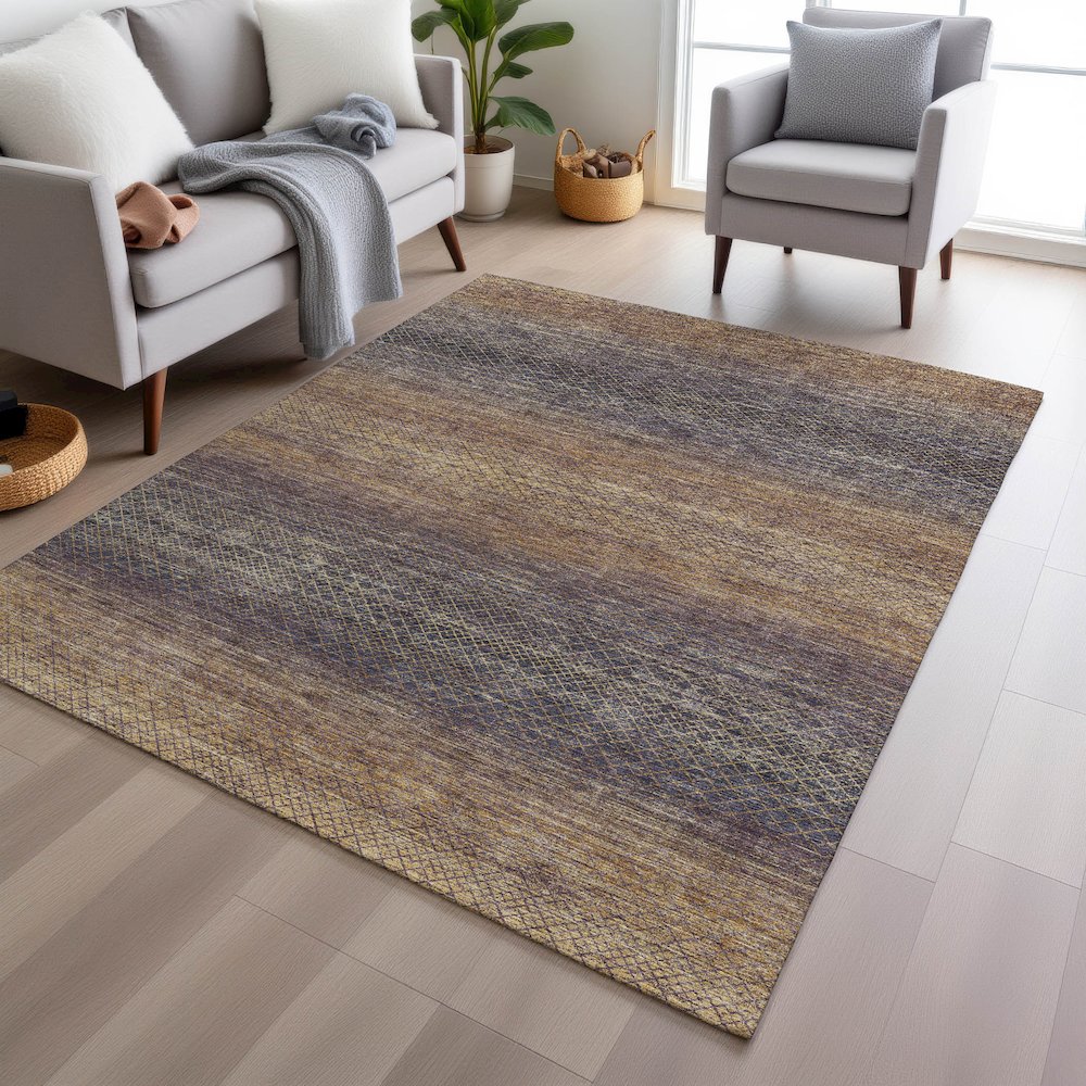 Machine Washable Indoor/Outdoor Chantille Eggplant 10' x 14' Rug