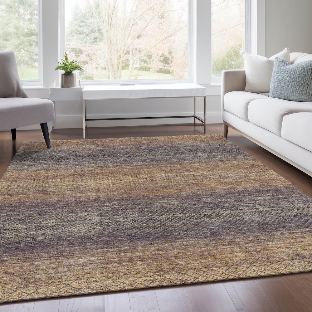 Machine Washable Indoor/Outdoor Chantille Eggplant 10' x 14' Rug