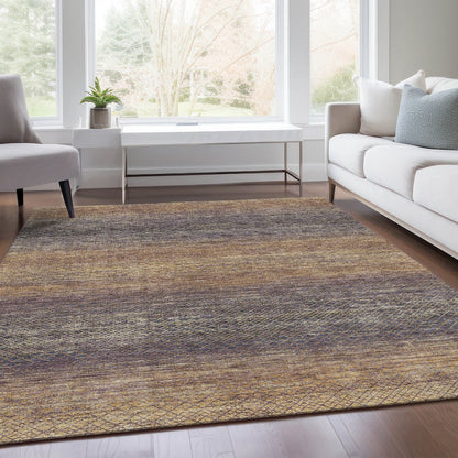 Machine Washable Indoor/Outdoor Chantille Eggplant 10' x 14' Rug