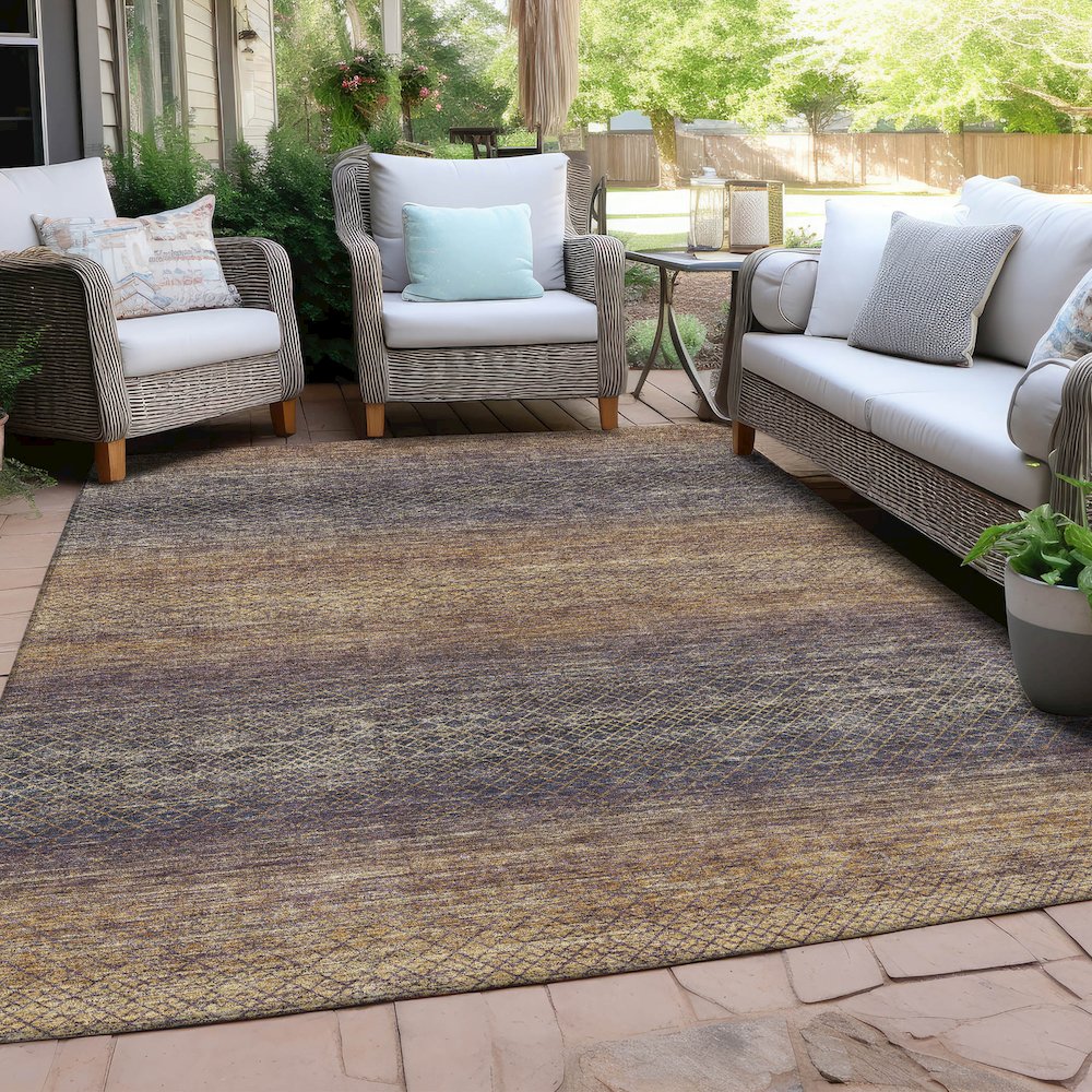 Machine Washable Indoor/Outdoor Chantille Eggplant 10' x 14' Rug