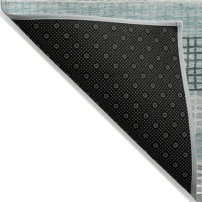 Machine Washable Indoor/Outdoor Chantille Teal 8' x 8' Round Rug