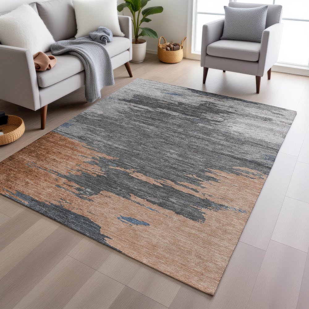 Machine Washable Indoor/Outdoor Chantille Paprika 10' x 14' Rug