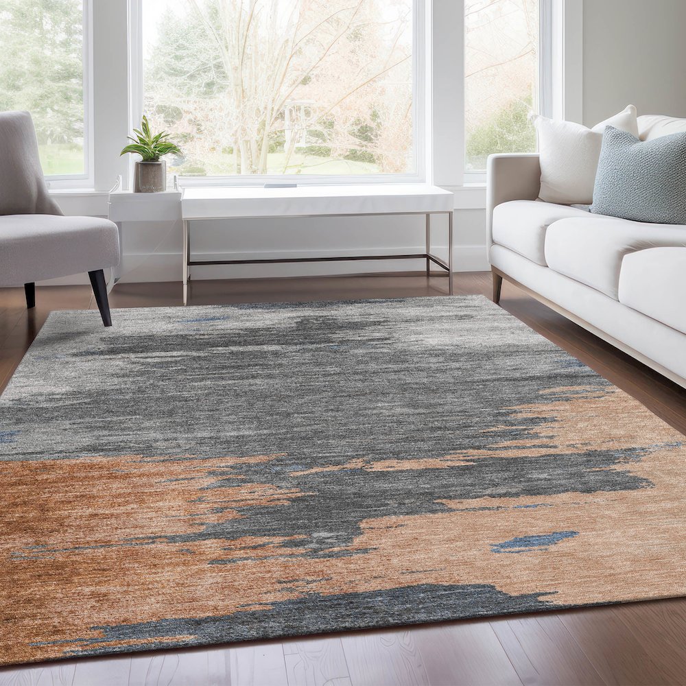 Machine Washable Indoor/Outdoor Chantille Paprika 10' x 14' Rug