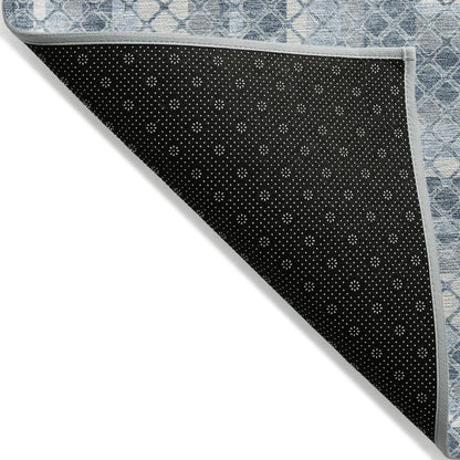 Machine Washable Indoor/Outdoor Chantille Denim 8' x 8' Round Rug