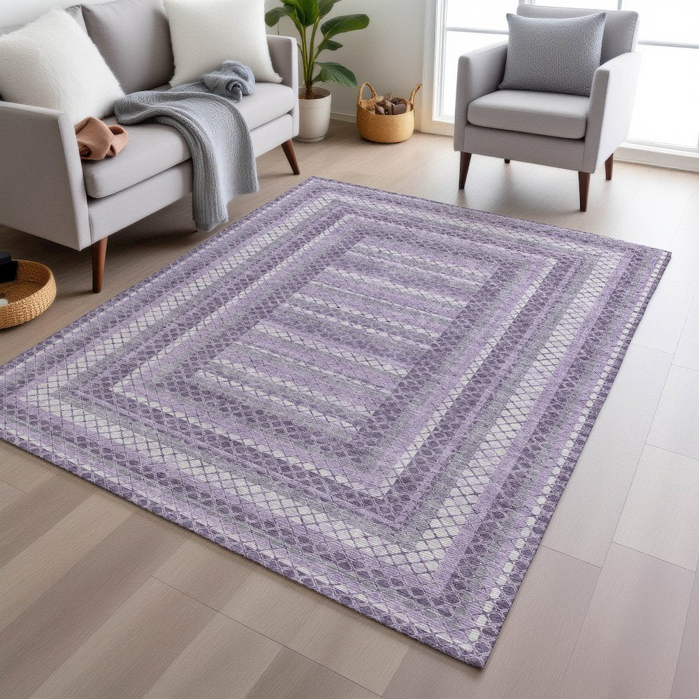 Machine Washable Indoor/Outdoor Chantille Lavender 10' x 14' Rug