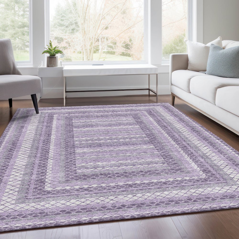 Machine Washable Indoor/Outdoor Chantille Lavender 10' x 14' Rug